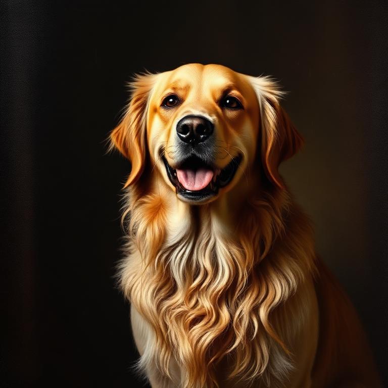 Pet portrait in Renaissance Oil Painting style