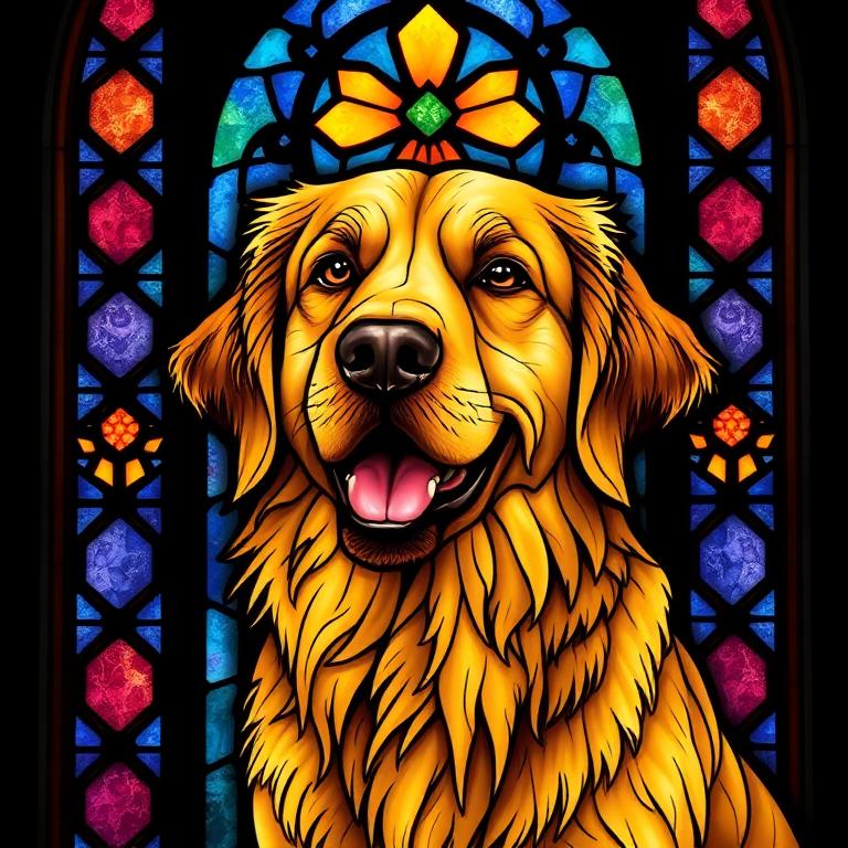 Banjo in Stained Glass style